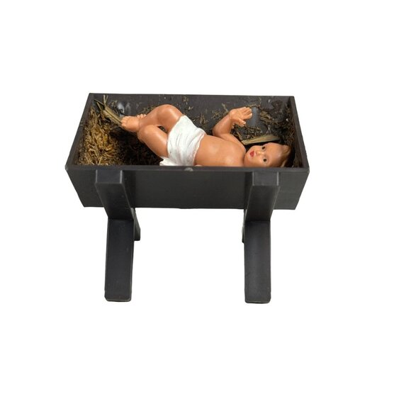 Christmas Nativity Bavarian Forest Germany Hand Painted Vintage Set of 5 - Picture 6 of 11